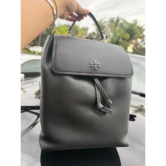 550!+ new Tory Burch Thea Black Leather Backpack - Picture 3 of 11